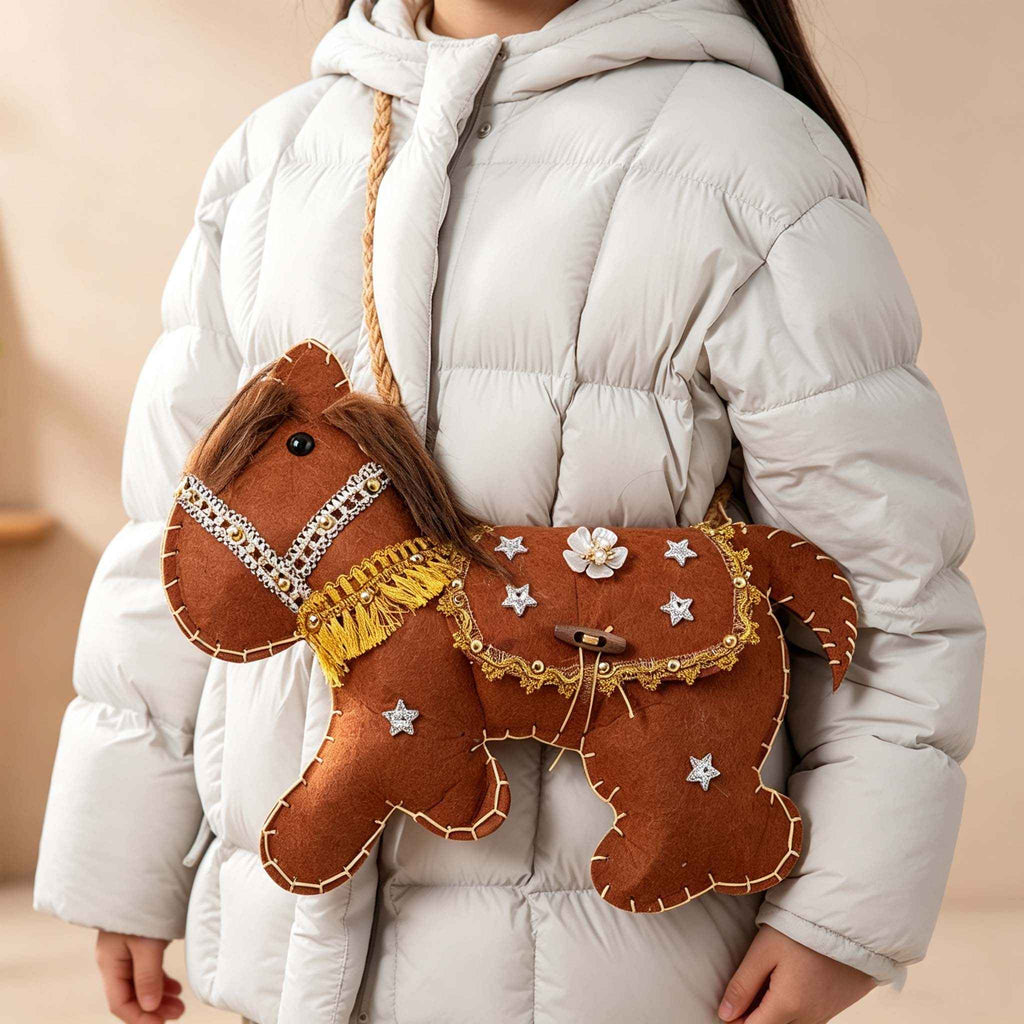 DIY Cute Cartoon Horse Crossbody Bag Kit | Handmade Bag Material Pack