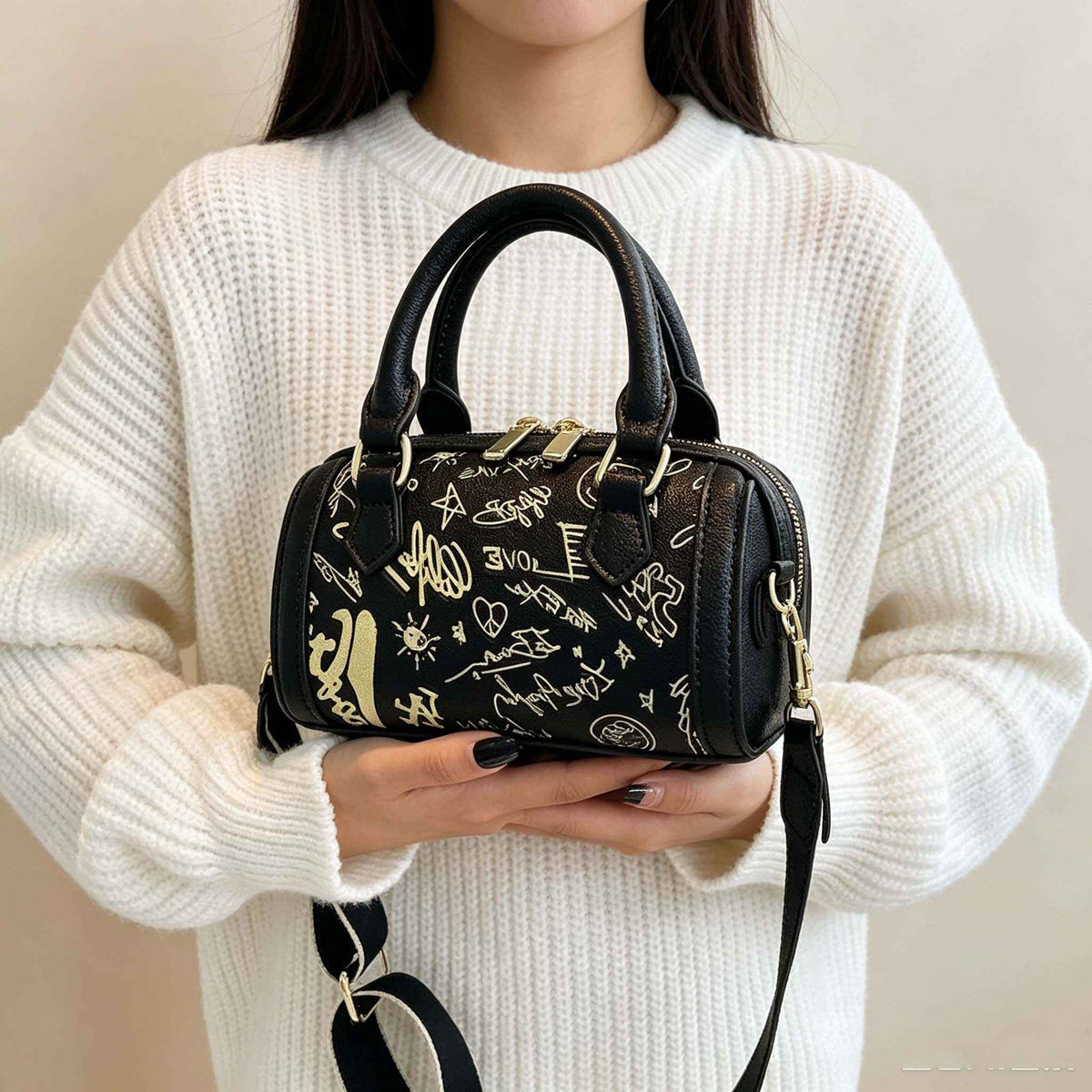 DIY Graffiti Print Mini Boston Bag Kit | Handmade Crossbody Material Pack