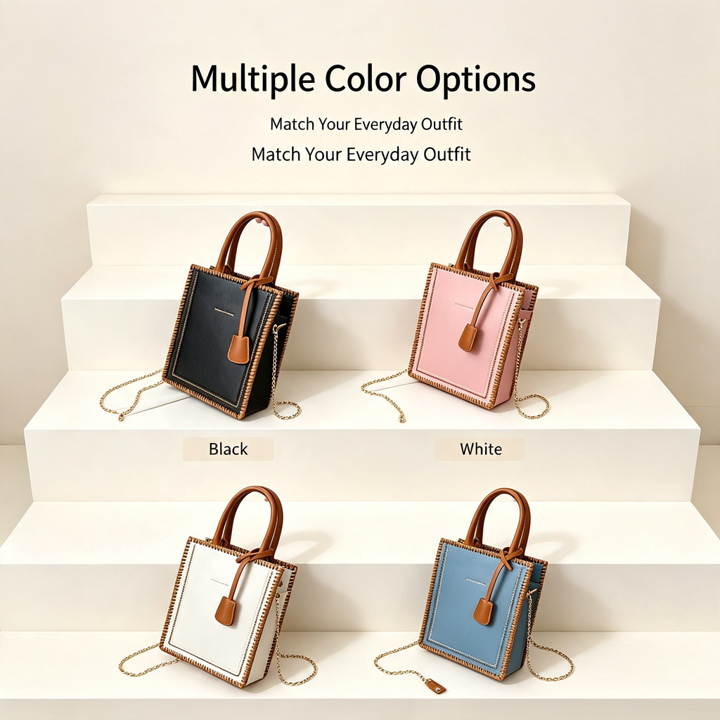 Trendy Small Square Bag DIY Craft Kit, Simple Hand‑Sew Shoulder & Crossbody Handbag for Women - MyStitchBag