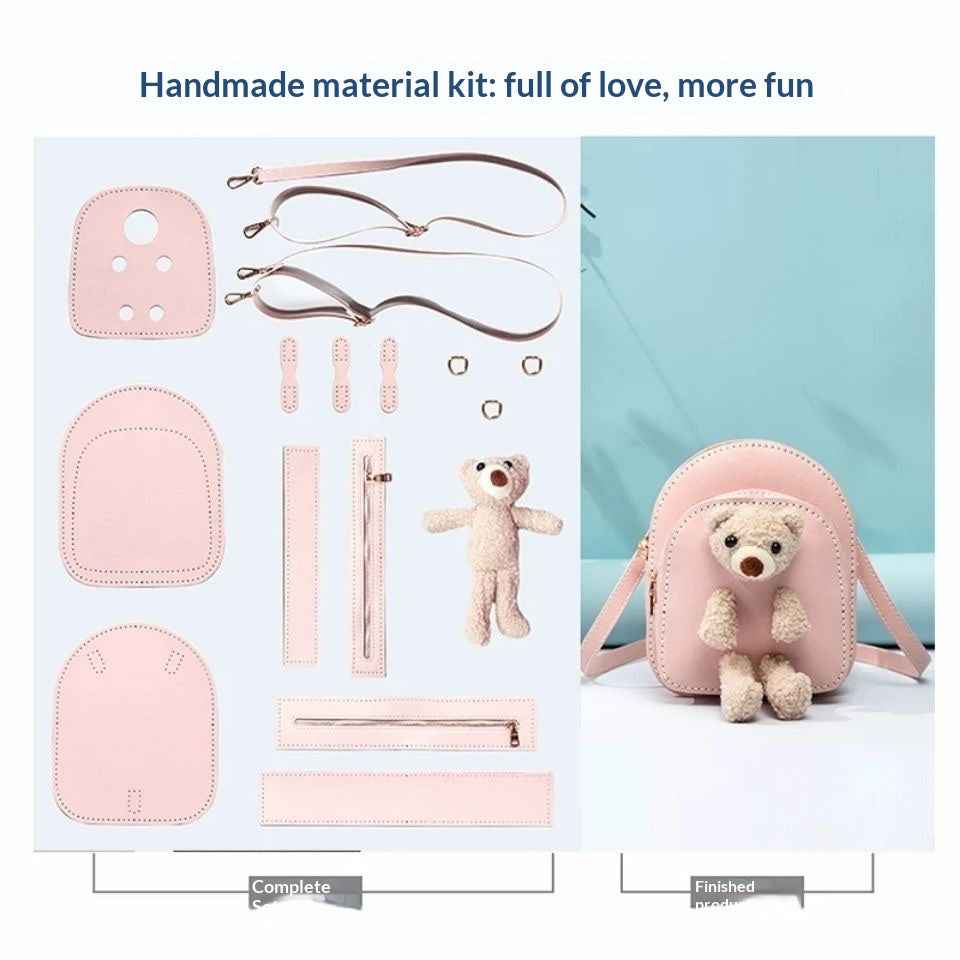 DIY Cute Plush Bear Mini Backpack Kit | Handmade Bag Material Pack