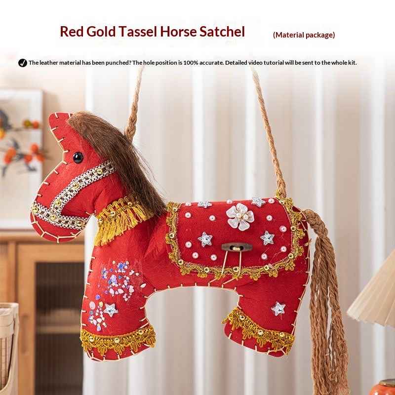 DIY Cute Cartoon Horse Crossbody Bag Kit | Handmade Bag Material Pack