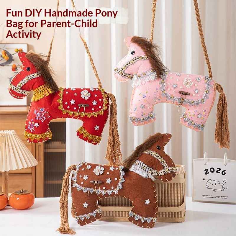 DIY Cute Cartoon Horse Crossbody Bag Kit | Handmade Bag Material Pack
