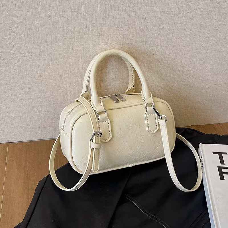 DIY White Vintage Mini Boston Bag Kit | Handmade Crossbody Material Pack