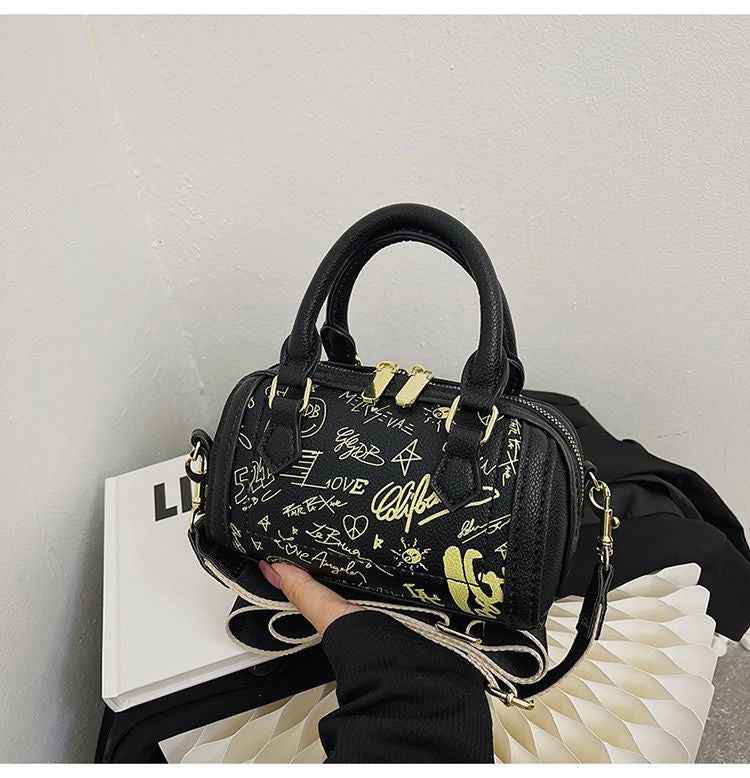 DIY Graffiti Print Mini Boston Bag Kit | Handmade Crossbody Material Pack
