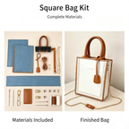 Trendy Small Square Bag DIY Craft Kit, Simple Hand‑Sew Shoulder & Crossbody Handbag for Women - MyStitchBag