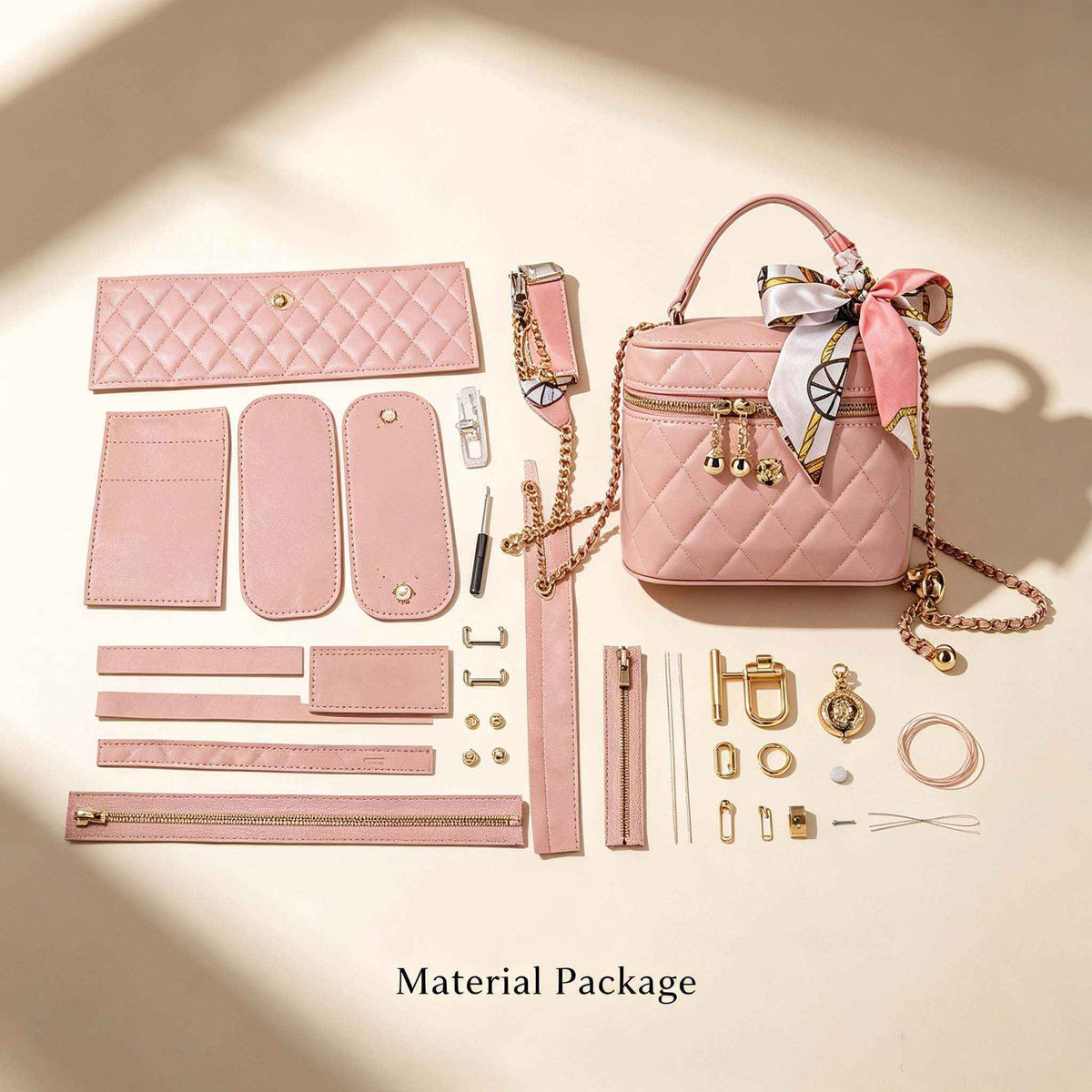 DIY Quilted Mini Box Handbag Kit | Handmade Crossbody Material Pack