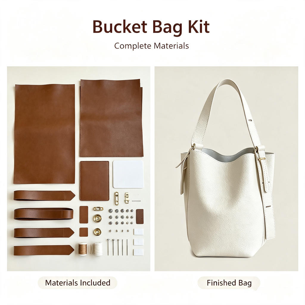 Vintage Bucket Bag DIY Kit – Handmade Lychee Pattern Shoulder Bag - MyStitchBag