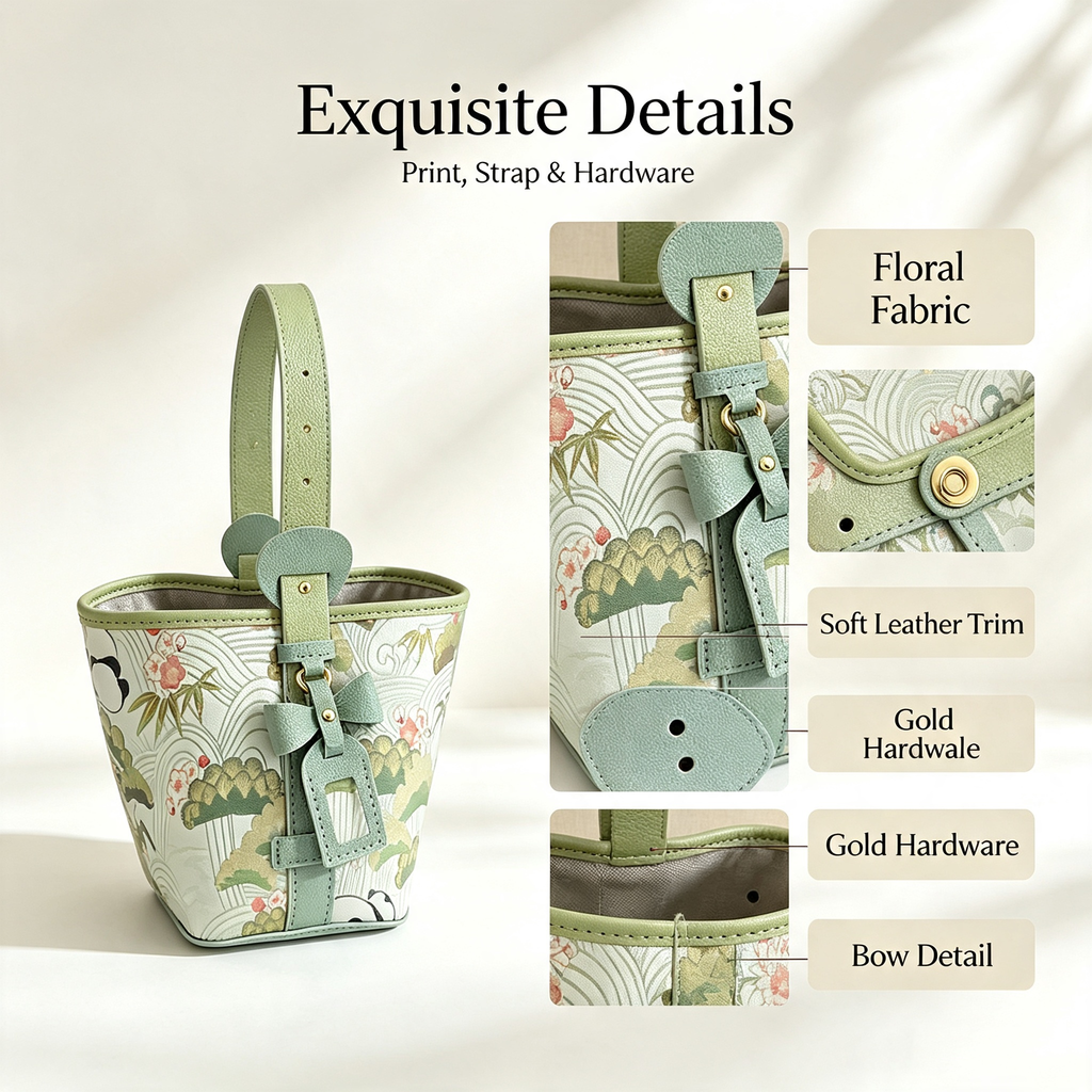 Song Brocade Bucket Bag DIY Kit – Unique Fabric Handbag Making Kit for Women - MyStitchBag