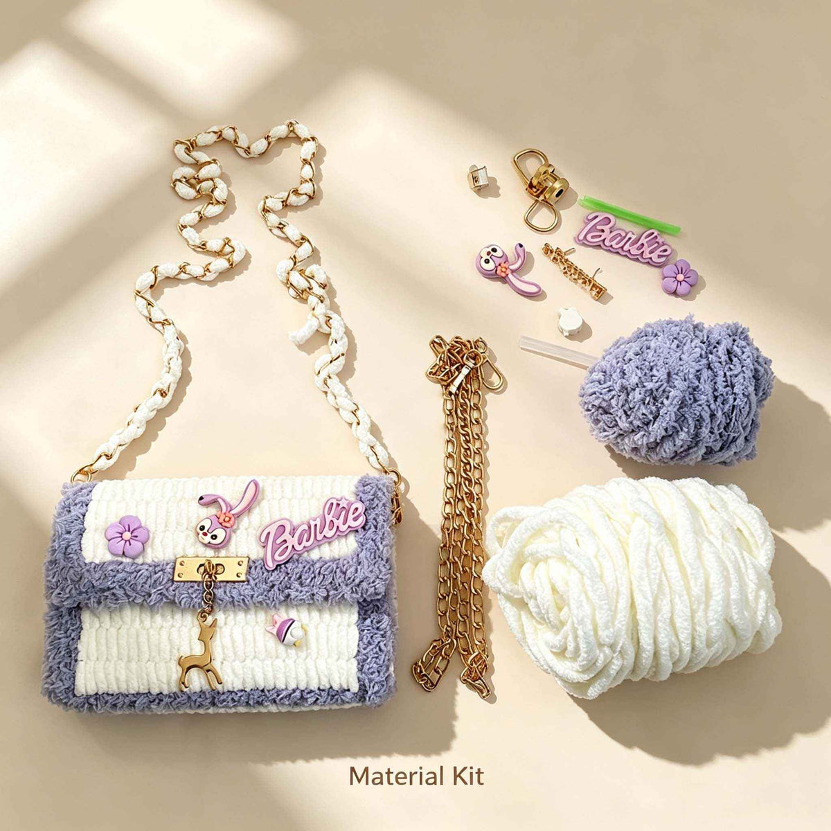 DIY Cute Fluffy Cartoon Flap Crossbody Bag Kit | Handmade Bag Material Pack