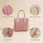 DIY Pink Fluffy Mini Tote Bag Kit | Handmade Crossbody Material Pack