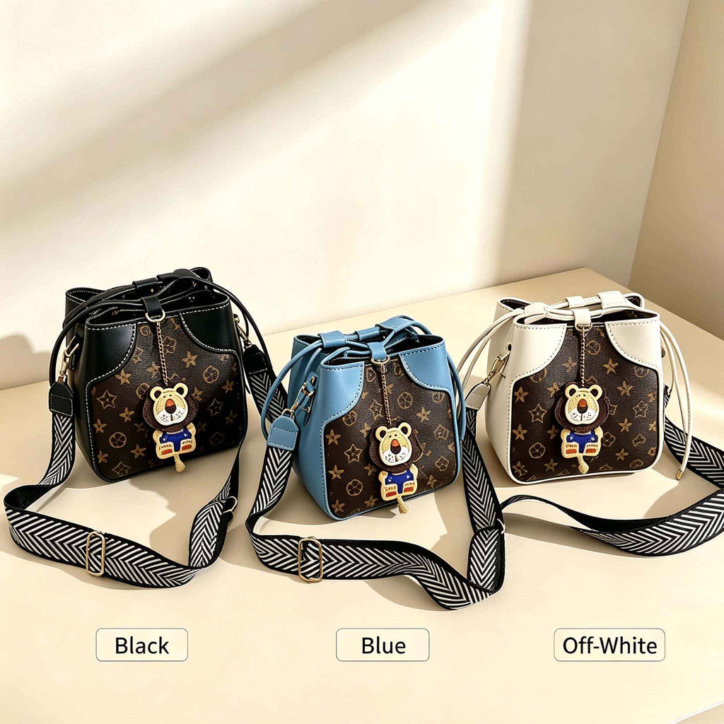DIY Bucket Bag Making Kit | Handmade Crossbody Bag with Bear Pendant - MyStitchBag
