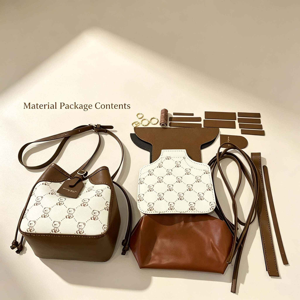 DIY Bear Print Bucket Bag Kit | Handmade Crossbody Bag Material Pack