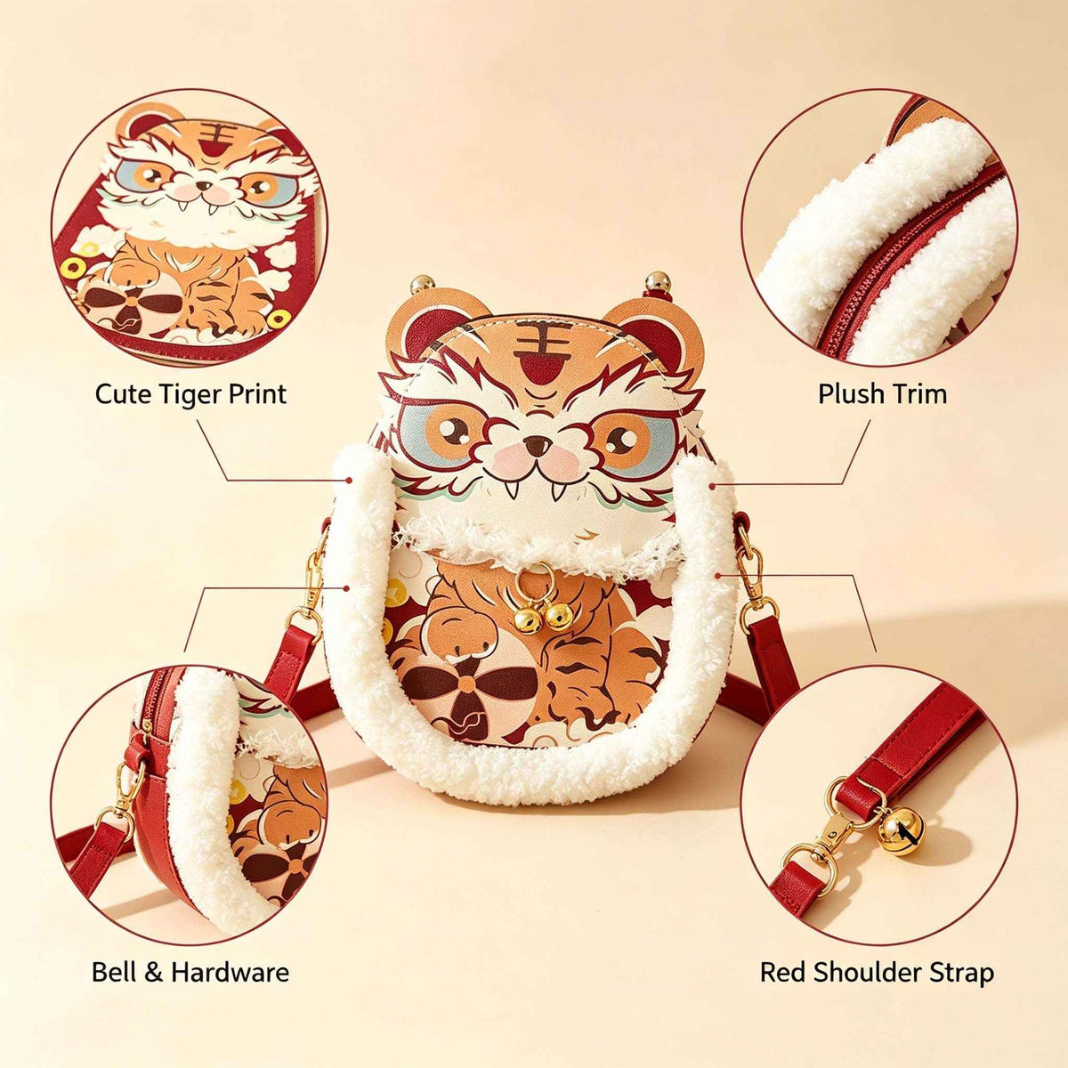 DIY Cute Cartoon Tiger Crossbody Bag Kit | Handmade Bag Material Pack