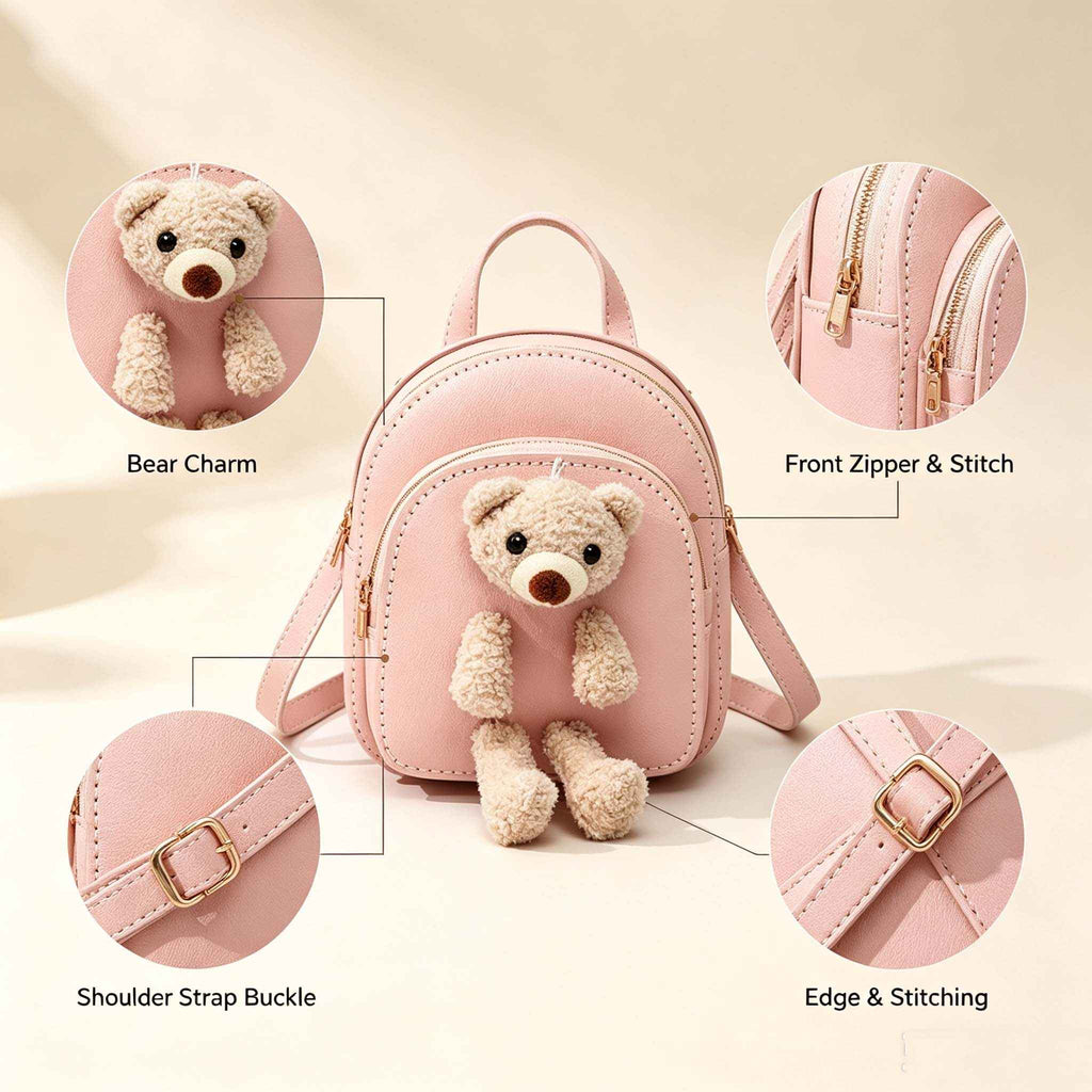 DIY Cute Plush Bear Mini Backpack Kit | Handmade Bag Material Pack - MyStitchBag