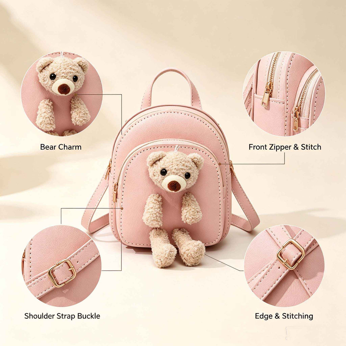 DIY Cute Plush Bear Mini Backpack Kit | Handmade Bag Material Pack - MyStitchBag