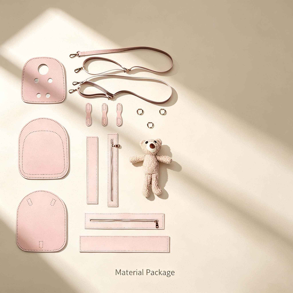 DIY Cute Plush Bear Mini Backpack Kit | Handmade Bag Material Pack - MyStitchBag