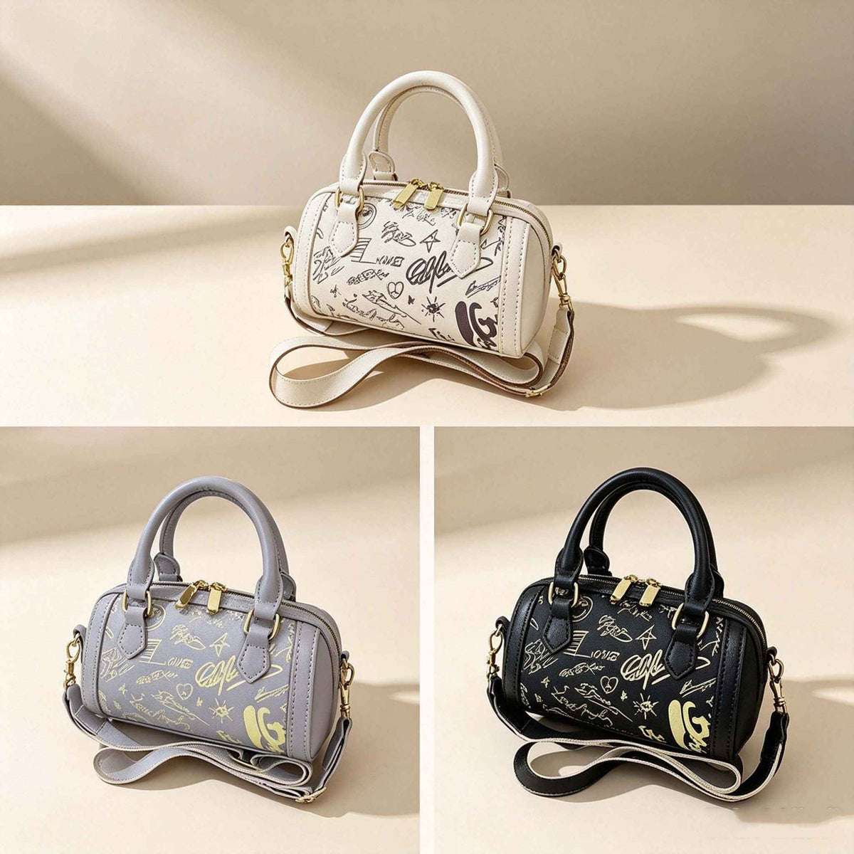DIY Graffiti Print Mini Boston Bag Kit | Handmade Crossbody Material Pack