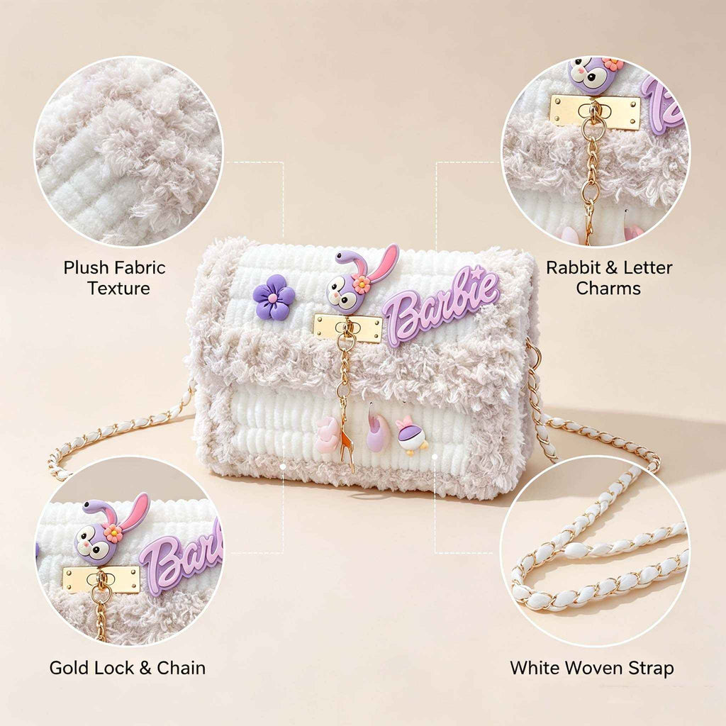 DIY Cute Fluffy Cartoon Flap Crossbody Bag Kit | Handmade Bag Material Pack