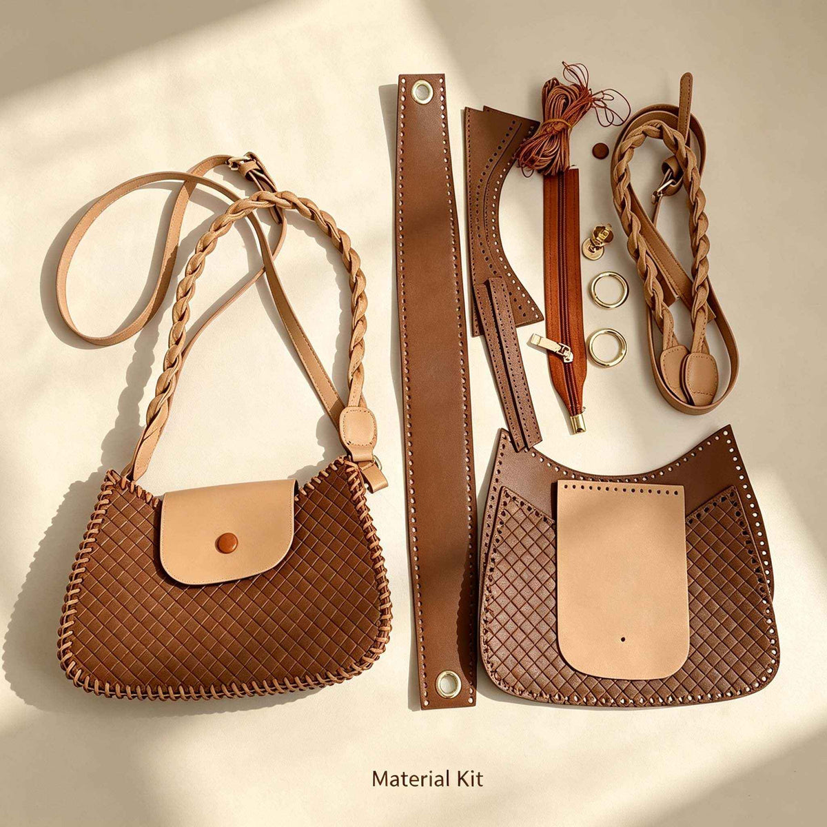 DIY Woven Saddle Crossbody Bag Kit | Handmade Shoulder Bag Material Pack