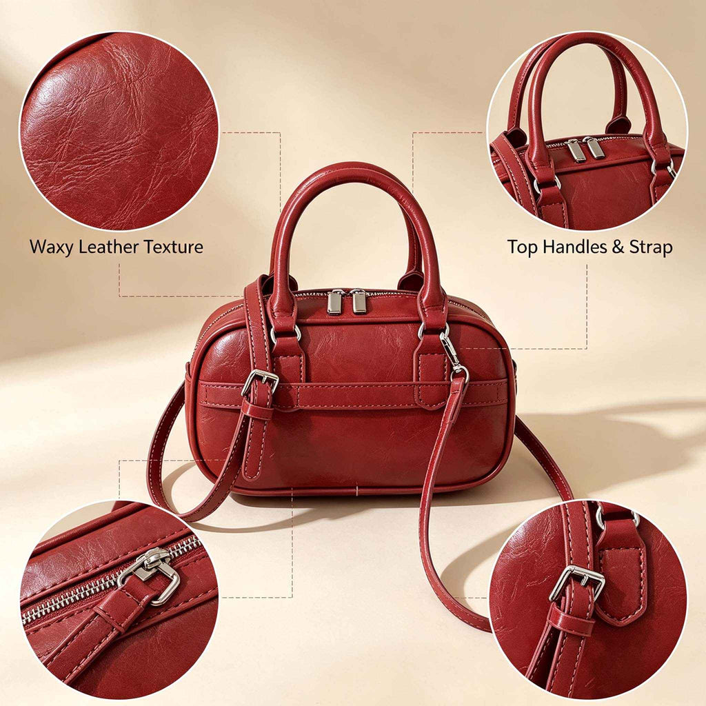 DIY White Vintage Mini Boston Bag Kit | Handmade Crossbody Material Pack