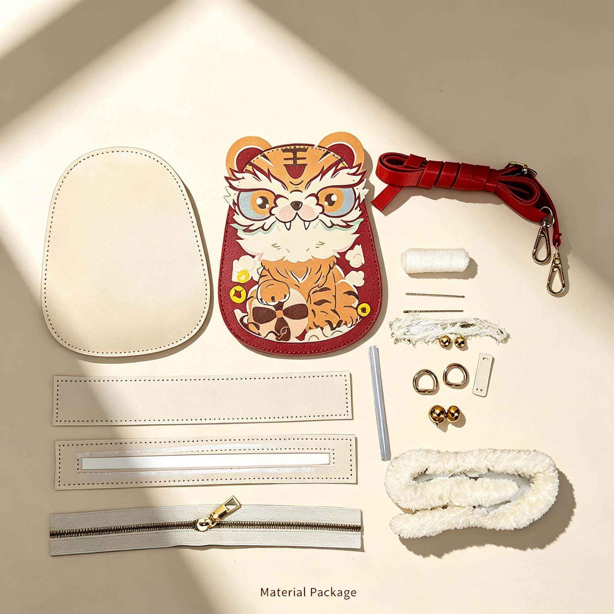 DIY Cute Cartoon Tiger Crossbody Bag Kit | Handmade Bag Material Pack