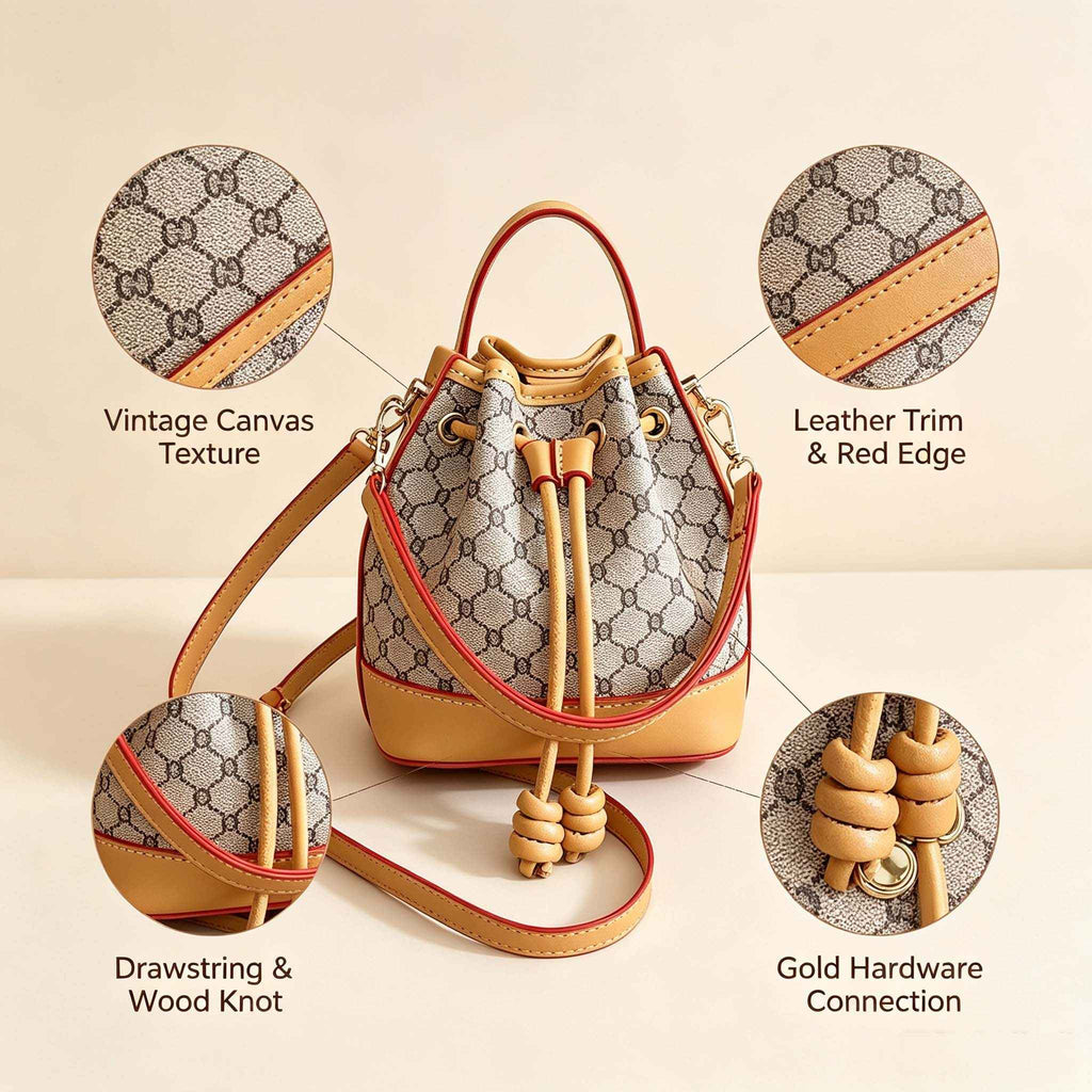 DIY Vintage Print Bucket Bag Kit | Handmade Crossbody Material Pack