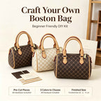 Boston Pillow Bag DIY Craft Kit for Women, Hand‑Woven Material Kit, Shoulder & Crossbody Handbag, Homemade Gift - MyStitchBag