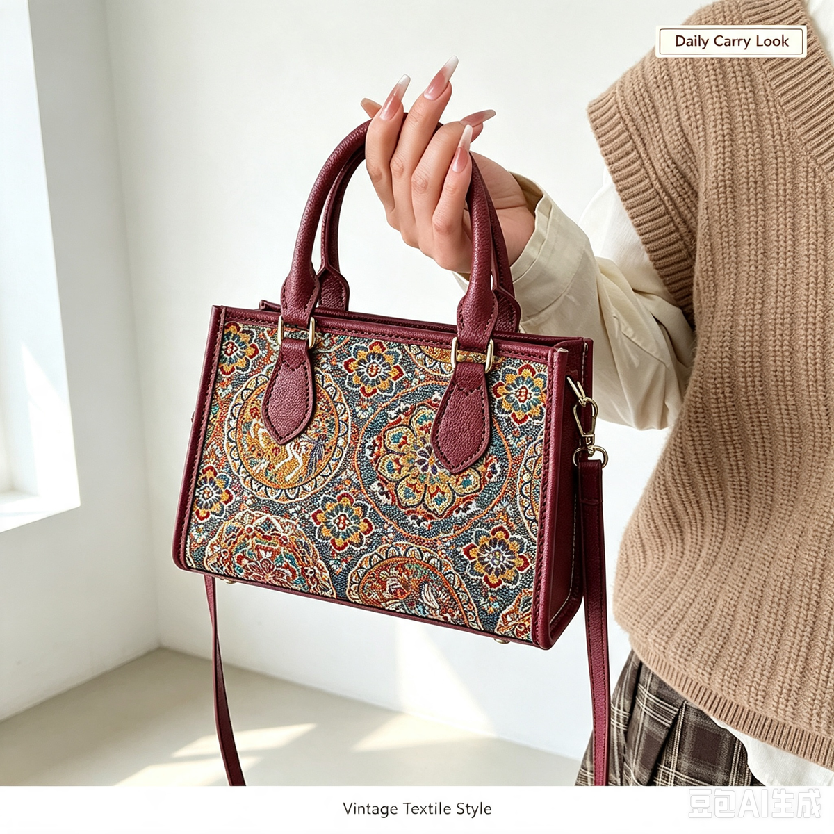 Vintage Tote Bag DIY Kit – Make Your Own Handmade Shoulder Bag | Complete Craft Kit for Beginners - MyStitchBag