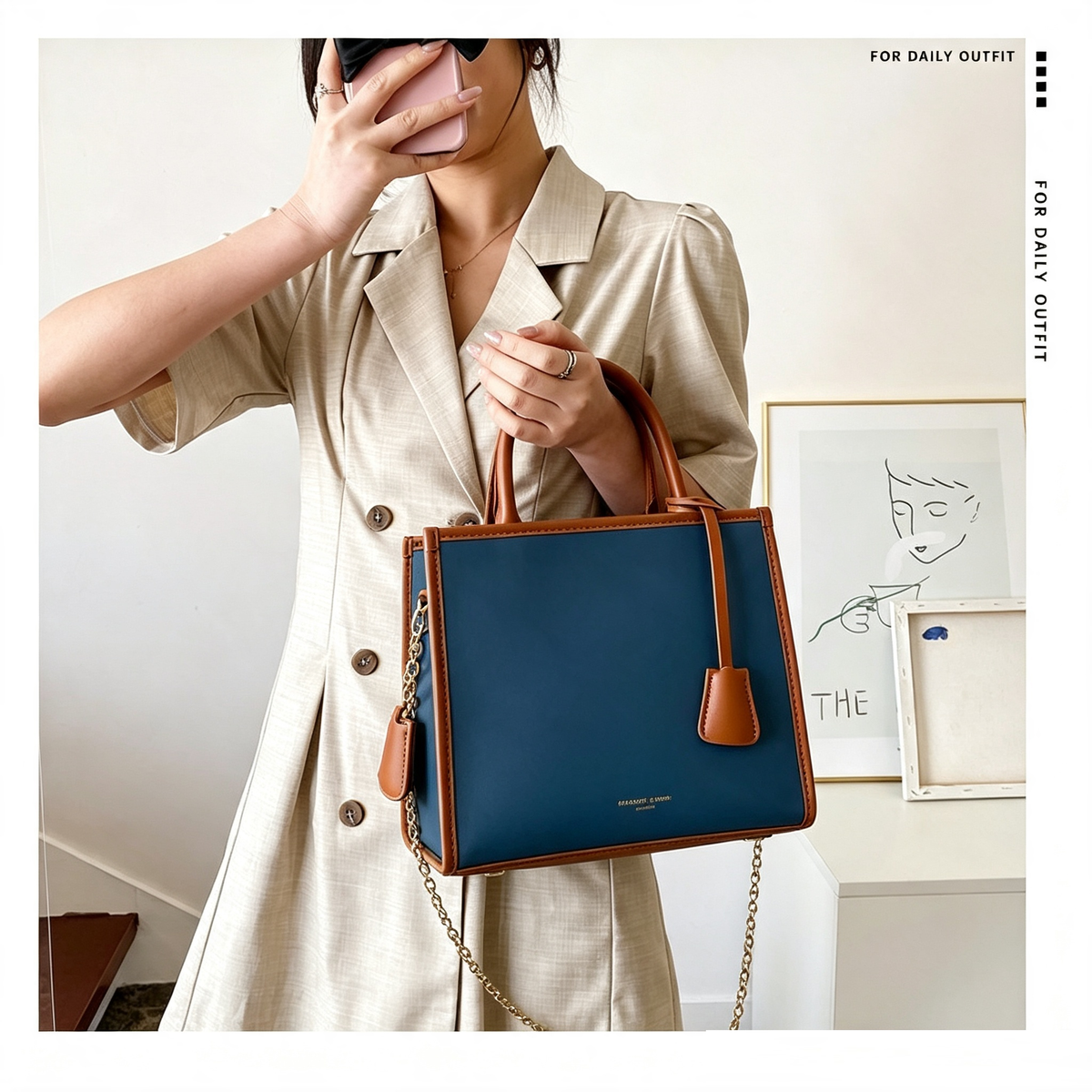 Trendy Small Square Bag DIY Craft Kit, Simple Hand‑Sew Shoulder & Crossbody Handbag for Women - MyStitchBag