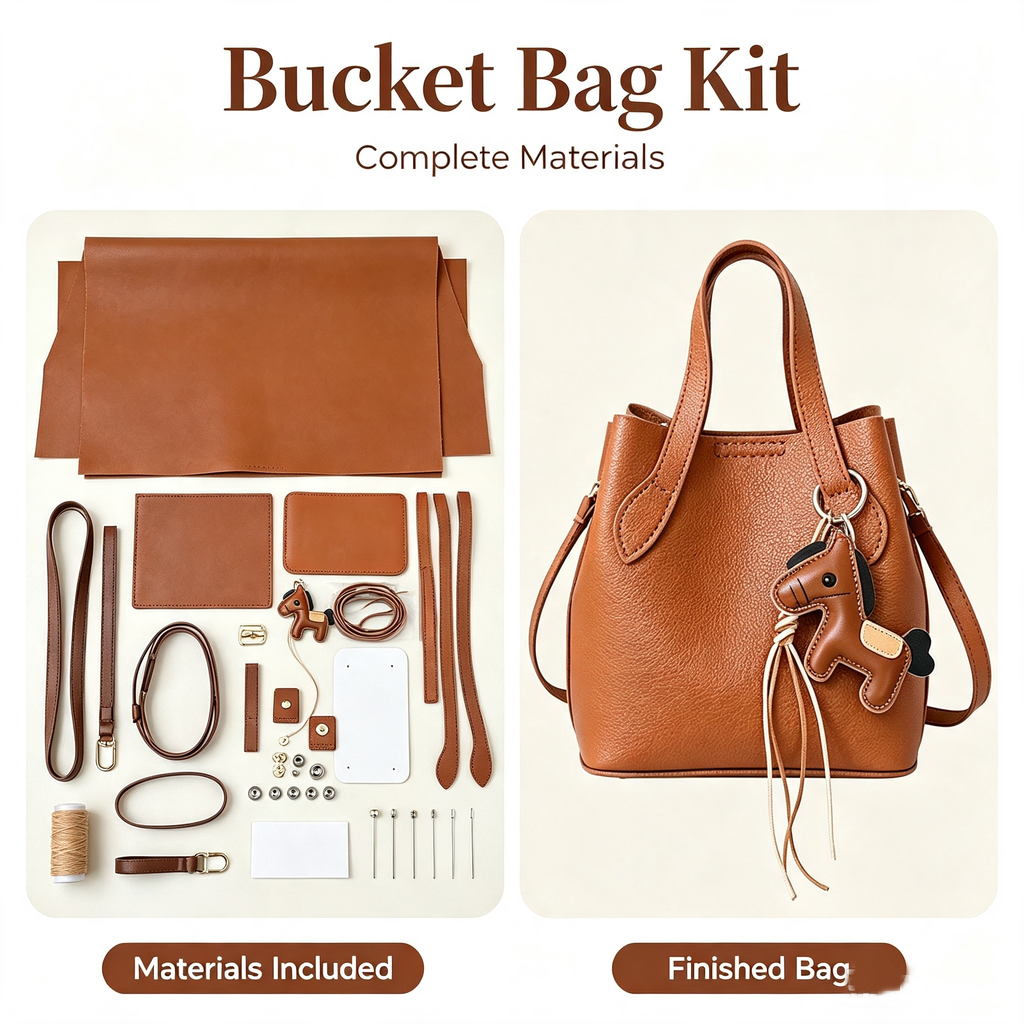 Elegant Bucket Bag DIY Kit – Create Your Own Handmade Shoulder Bag - MyStitchBag