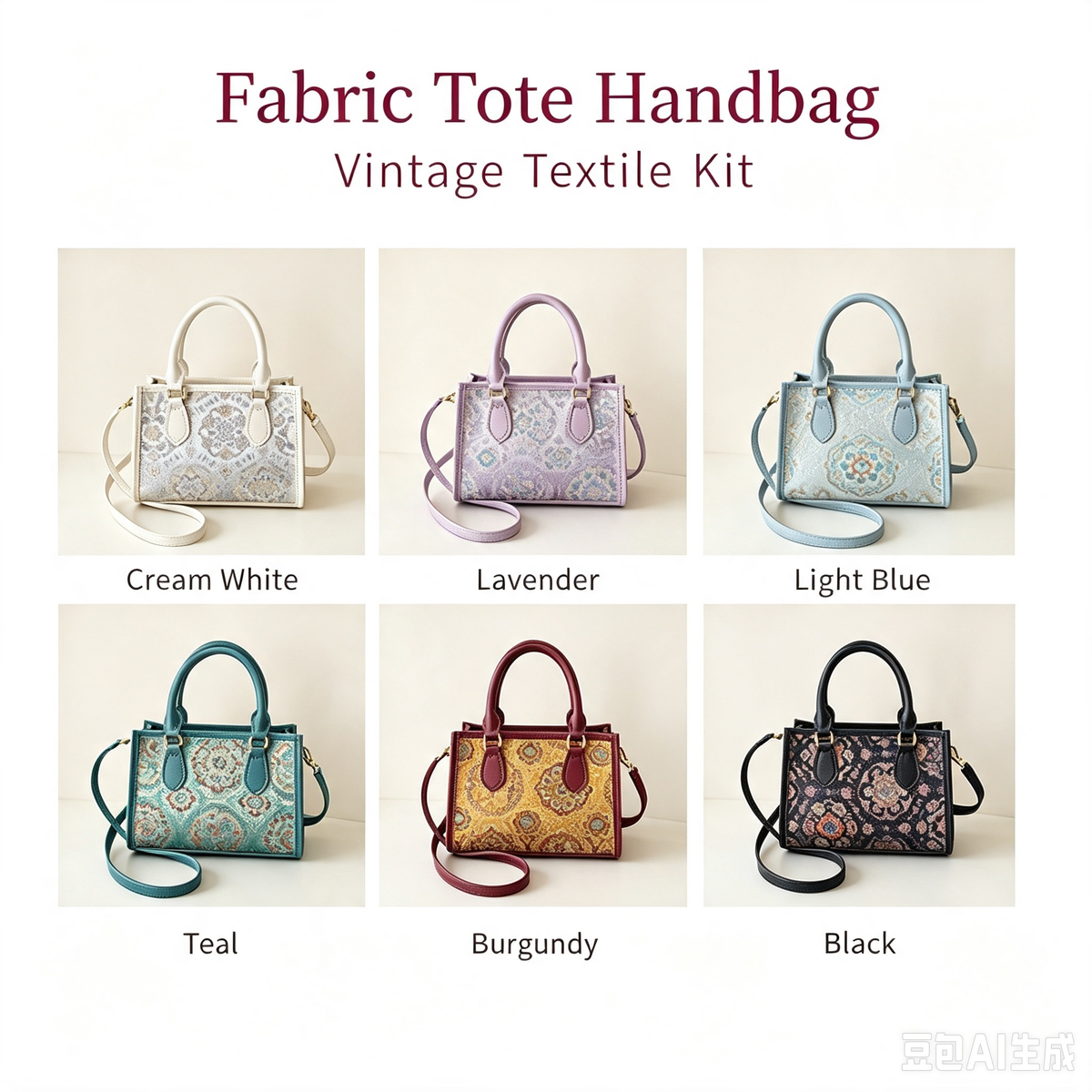 Vintage Tote Bag DIY Kit – Make Your Own Handmade Shoulder Bag | Complete Craft Kit for Beginners - MyStitchBag