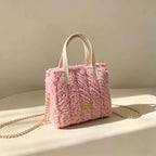 DIY Pink Fluffy Mini Tote Bag Kit | Handmade Crossbody Material Pack