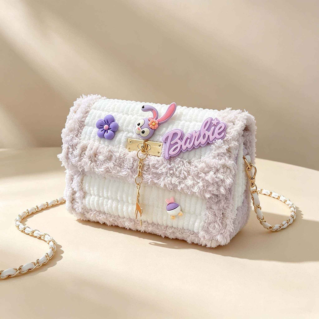 DIY Cute Fluffy Cartoon Flap Crossbody Bag Kit | Handmade Bag Material Pack