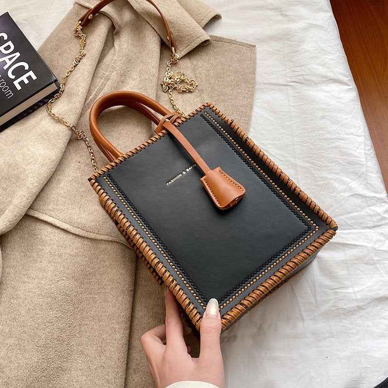 Trendy Small Square Bag DIY Craft Kit, Simple Hand‑Sew Shoulder & Crossbody Handbag for Women - MyStitchBag