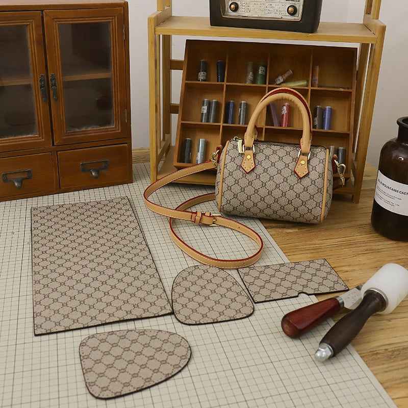 Boston Pillow Bag DIY Craft Kit for Women, Hand‑Woven Material Kit, Shoulder & Crossbody Handbag, Homemade Gift - MyStitchBag