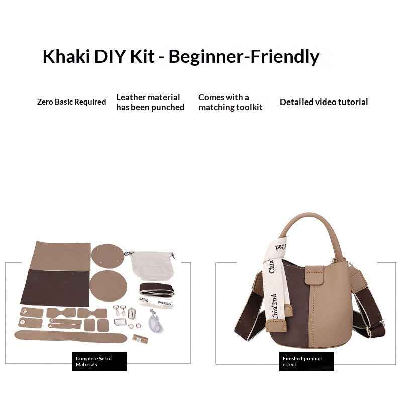 Two-Tone Bucket Bag DIY Kit – Vintage Handmade Crossbody Bag Making Kit - MyStitchBag