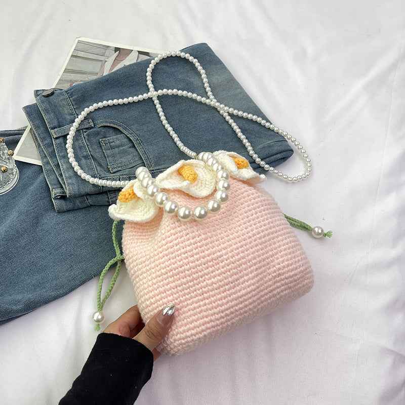 Calla Lily Drawstring Bag DIY Kit – Handmade Crochet Bag Making Kit for Beginners - MyStitchBag