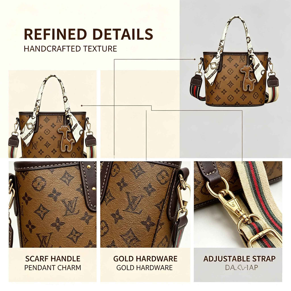 DIY Vintage Printed Mini Bucket Bag Kit | Handmade Crossbody Material Pack - MyStitchBag