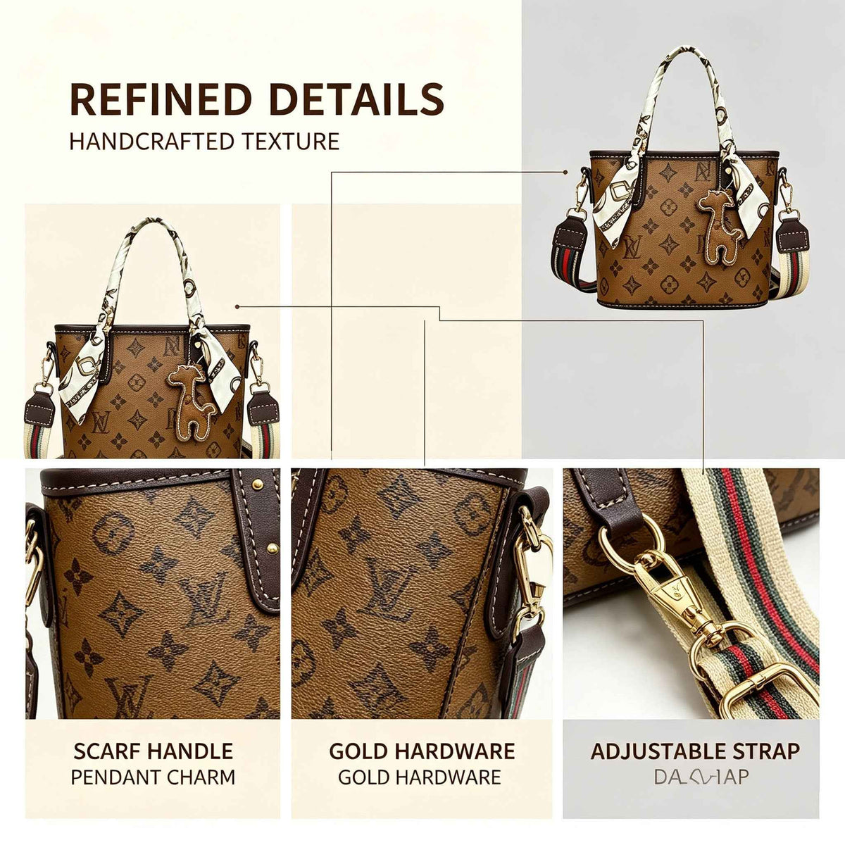DIY Vintage Printed Mini Bucket Bag Kit | Handmade Crossbody Material Pack - MyStitchBag