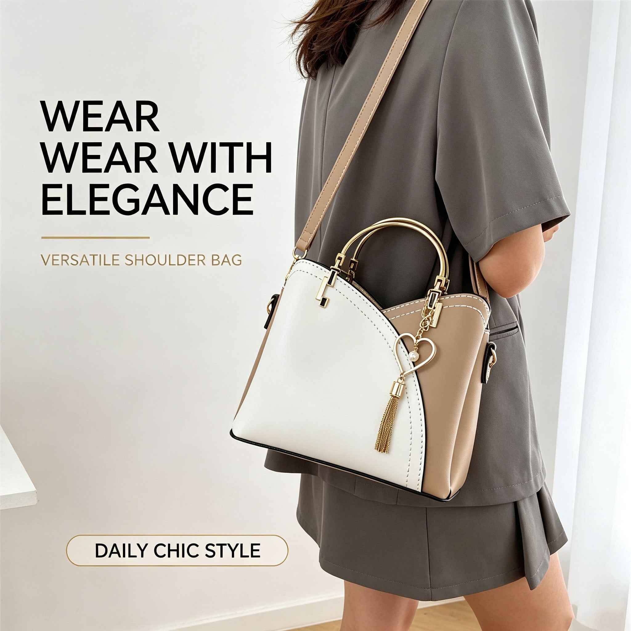 DIY Two-Tone Shell Handbag Kit | Handmade Crossbody Material Pack - MyStitchBag