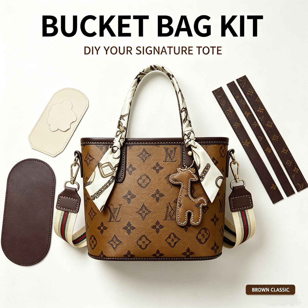 DIY Vintage Printed Mini Bucket Bag Kit | Handmade Crossbody Material Pack - MyStitchBag