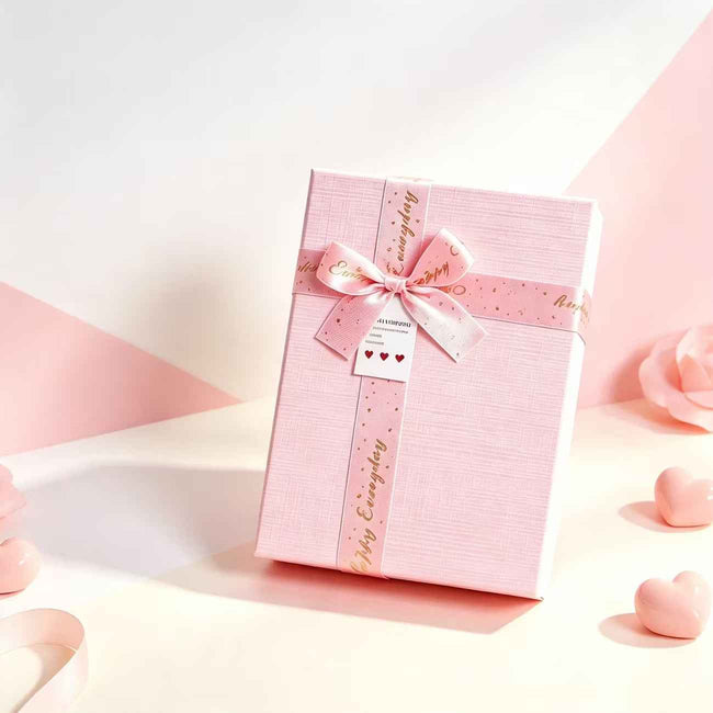 Complimentary Pink Gift Box with Ribbon Bow | Add-on Gift, No Individual Sale Hover Image