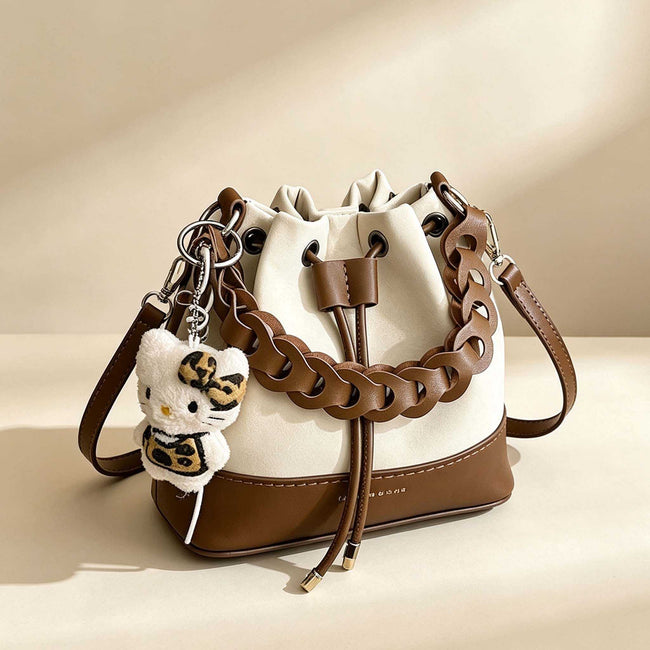 DIY Two-tone Bucket Bag Kit | Handmade Crossbody Bag Material Pack - MyStitchBag Hover Image