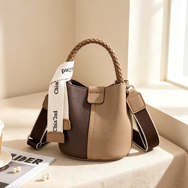 Two-Tone Bucket Bag DIY Kit – Vintage Handmade Crossbody Bag Making Kit - MyStitchBag Hover Image