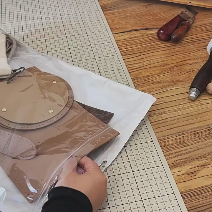 Two-Tone Bucket Bag DIY Kit – Vintage Handmade Crossbody Bag Making Kit