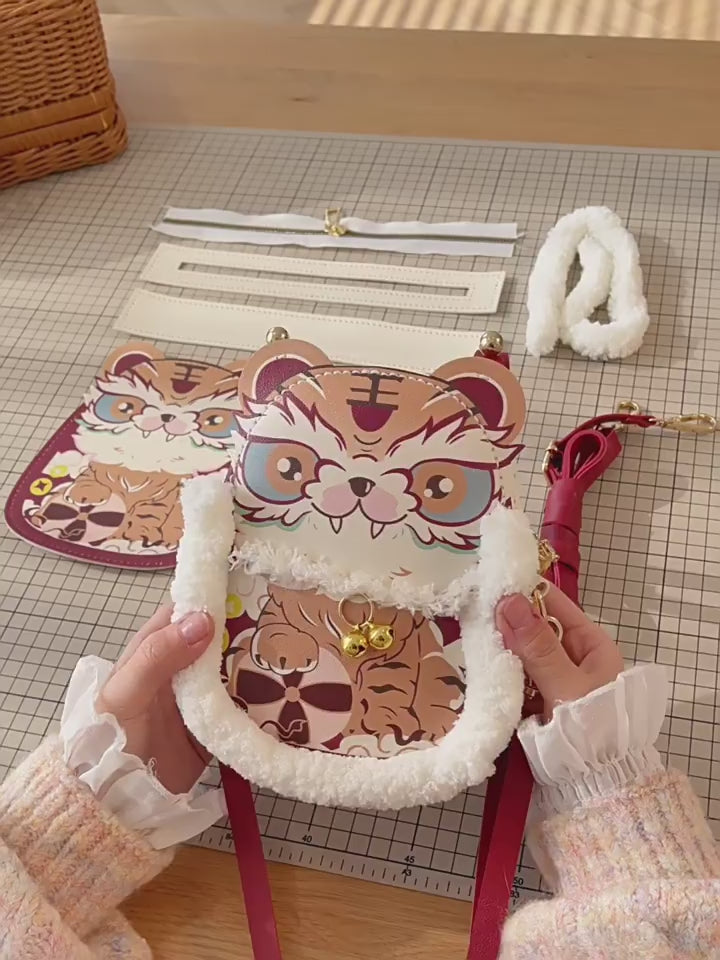 DIY Cute Cartoon Tiger Crossbody Bag Kit | Handmade Bag Material Pack