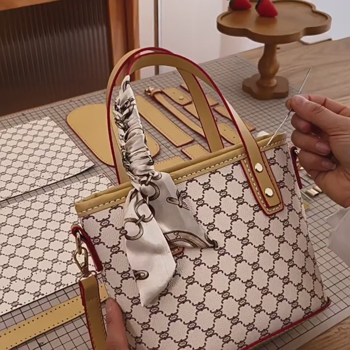 DIY Vintage Print Mini Tote Bag Kit | Handmade Crossbody Material Pack