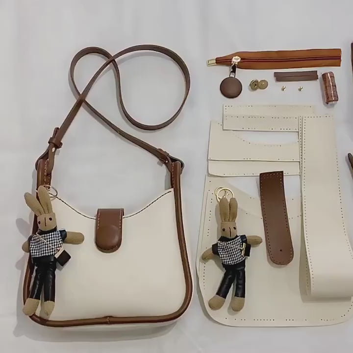 DIY Two-Tone Hobo Shoulder Bag Kit | Handmade Crossbody Material Pack